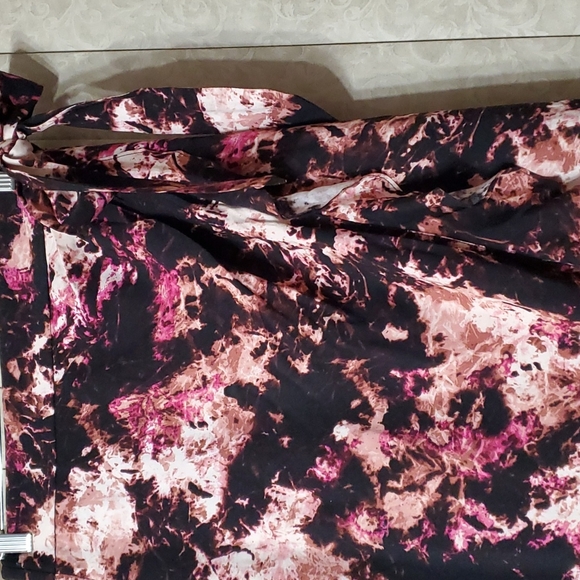 INC Floral Ruffle hem wrap Tie side Skirt M - Picture 4 of 8